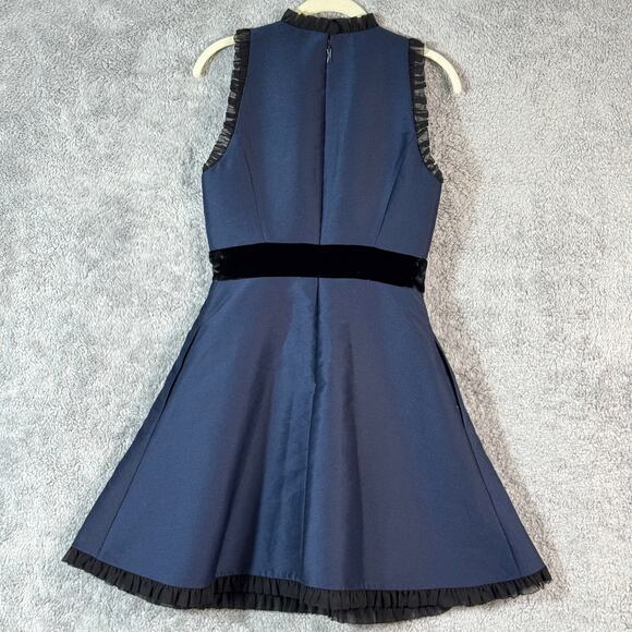 Kate Spade Navy Blue Mini Dress with Black Accents - Picture 2 of 13